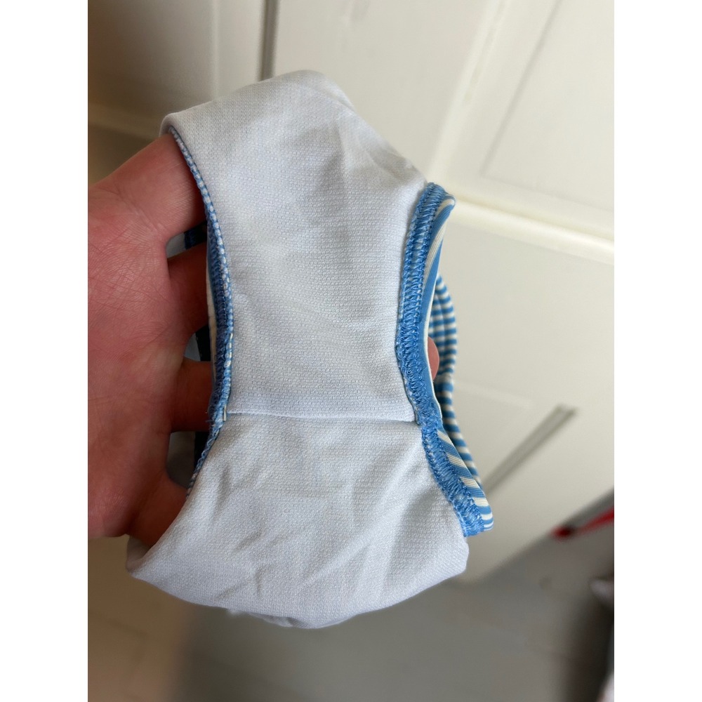 Baby Boden Blue White Striped Strawberry Ruffle One Piece Swimsuit 3-6M Y1880 - Picture 5 of 5